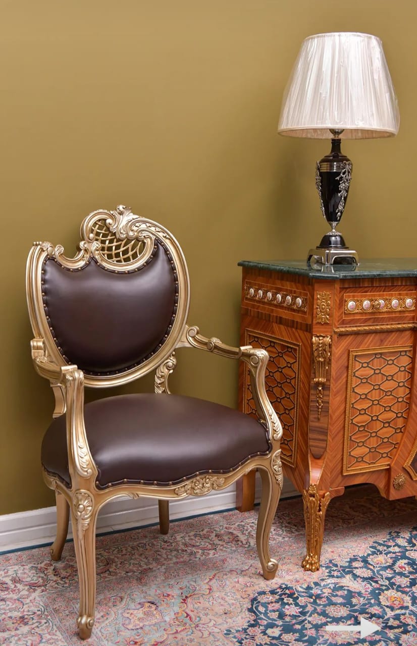 Solid wooden armchair